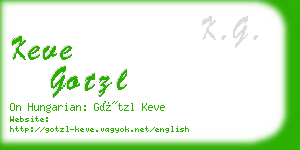 keve gotzl business card